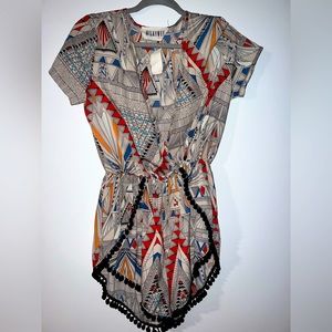 Multicolor geometric romper